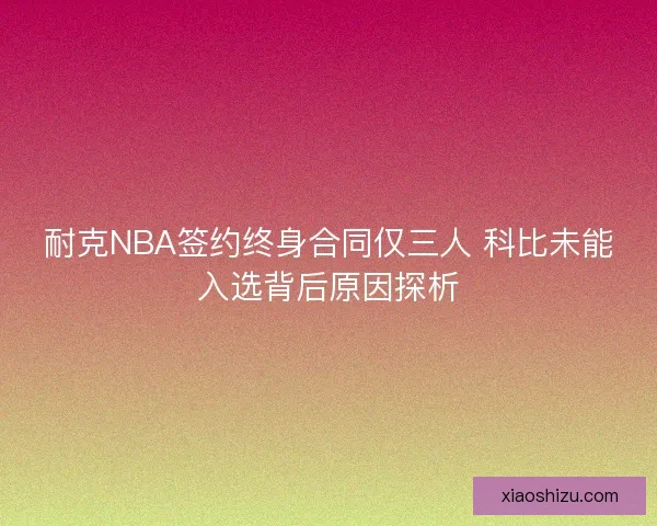 耐克NBA签约终身合同仅三人 科比未能入选背后原因探析