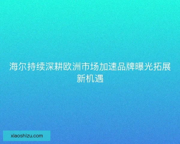 海尔持续深耕欧洲市场加速品牌曝光拓展新机遇