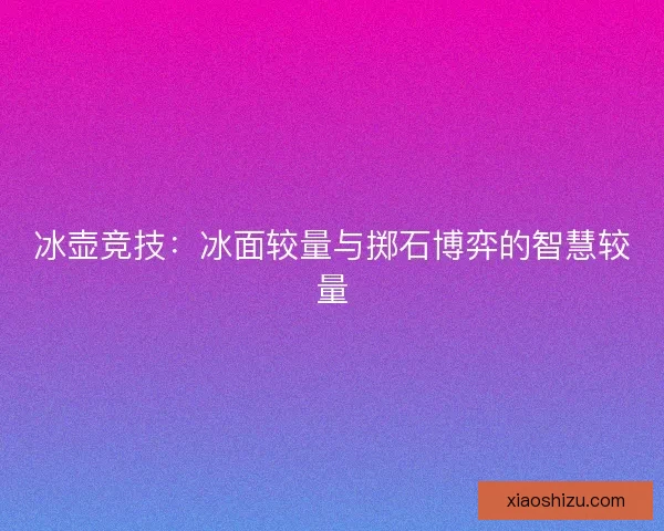 冰壶竞技：冰面较量与掷石博弈的智慧较量